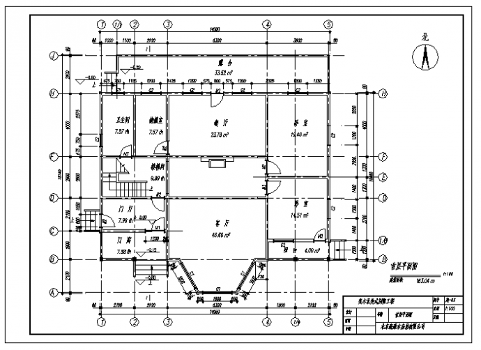 某二层实木结构别墅建筑施工cad图，共二十九张_图1