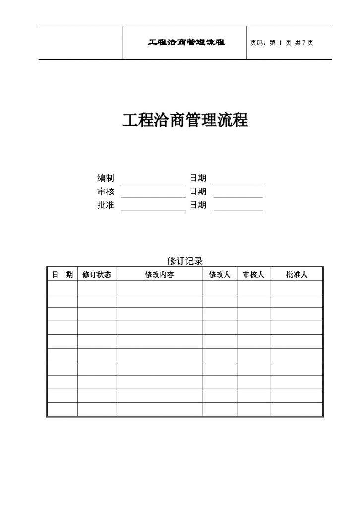 控股集团工程洽商管理工作流程-图一