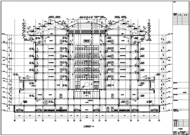 湖北8层现代风格大学图书馆建筑设计施工图-图二