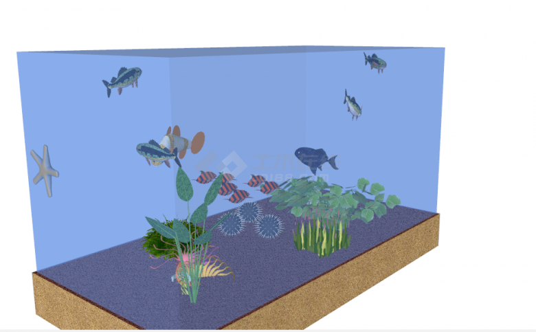 在水箱里面的观赏鱼的su模型-图二