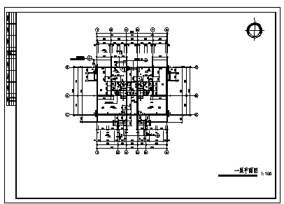 某三层带夹层双联别墅建筑施工cad图，共七张_图1