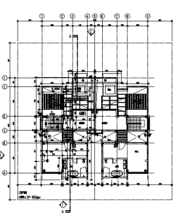 三层带地下室双拼豪华别墅建筑施工cad图，共是十一张-图二