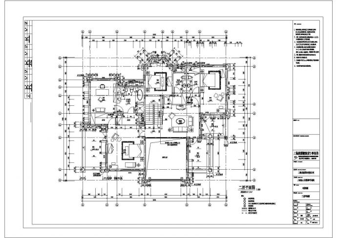 某二层豪华别墅设计cad全套建筑施工图纸（标注详细）_图1