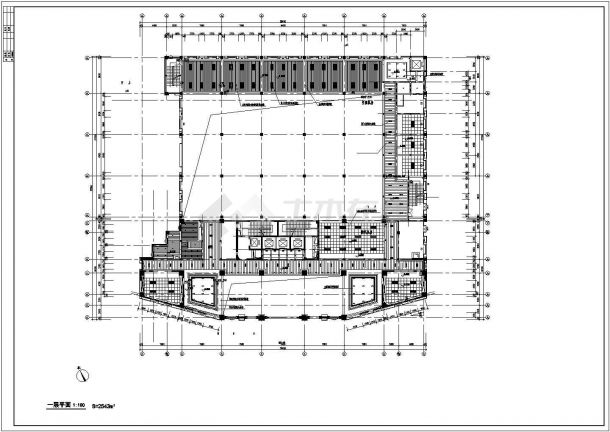 绍兴国税办公大楼装饰设计cad平面施工图（甲级院设计）-图一