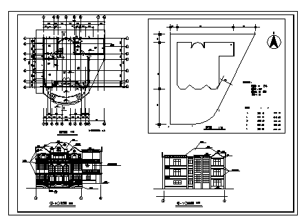 520平方米某三层私人别墅建筑施工cad图(带阁楼设计，共四张)-图一
