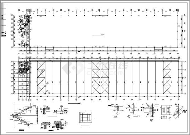 某大型钢结构厂房建筑设计方案CAD图纸-图二