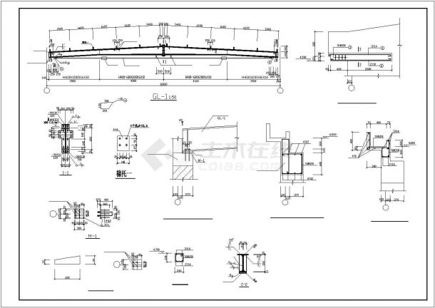 某单层钢结构厂房结构建筑设计方案CAD图纸-图二