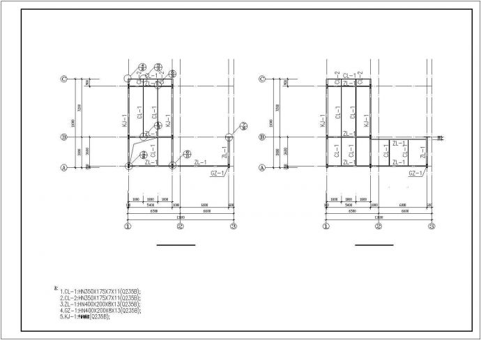 某三层框架办公室建筑设计方案CAD图纸_图1