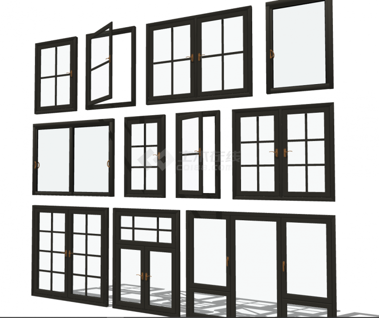 各种造型的窗户组合su模型-图二