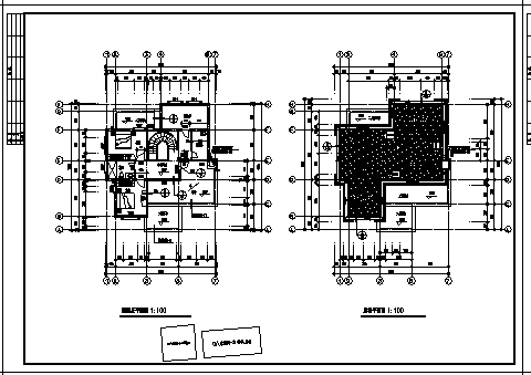 370平方米二层私人别墅建筑施工cad图(带阁楼设计，共十一张)-图二