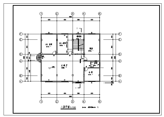 840平方米五层私人商住宅楼建筑施工cad图(含梯间出屋设计，共九张)_图1