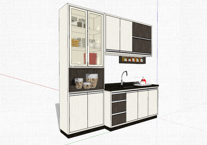 现代文艺家居经典厨房用具组合su模型_图1