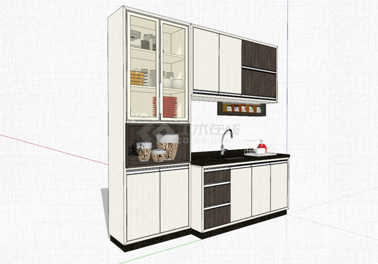 现代文艺家居经典厨房用具组合su模型-图一