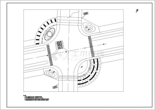 某新修建城市道路绿化景观设计CAD图纸-图一