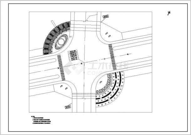 某新修建城市道路绿化景观设计CAD图纸-图二