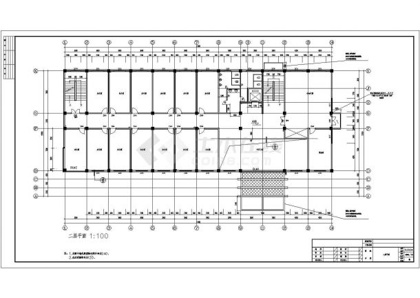 某多层砖混结构办公楼建筑设计cad全套施工图（甲级院设计）-图二