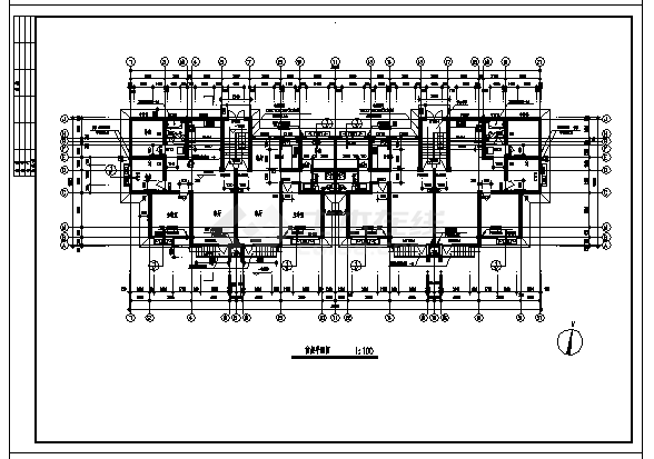 苏州某六层香城花园住宅建筑施工cad图(带半地下室设计，共二十张)-图一