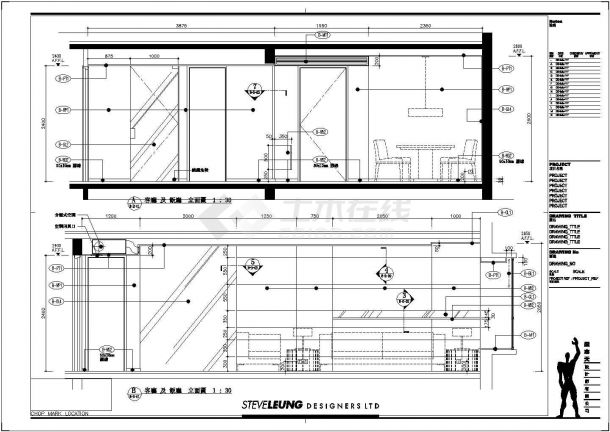 样板房设计_某地金基翠城B户型样板房设计CAD图-图二