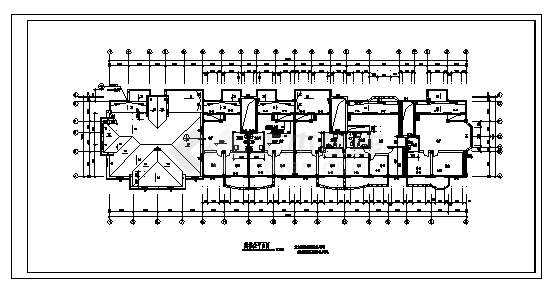 六层带阁楼住宅建筑施工cad图(带车库设计，共十五张)-图二