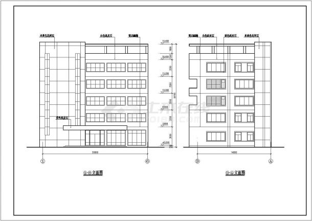 某经济区宿舍餐厅建筑设计完整方案CAD图纸-图一