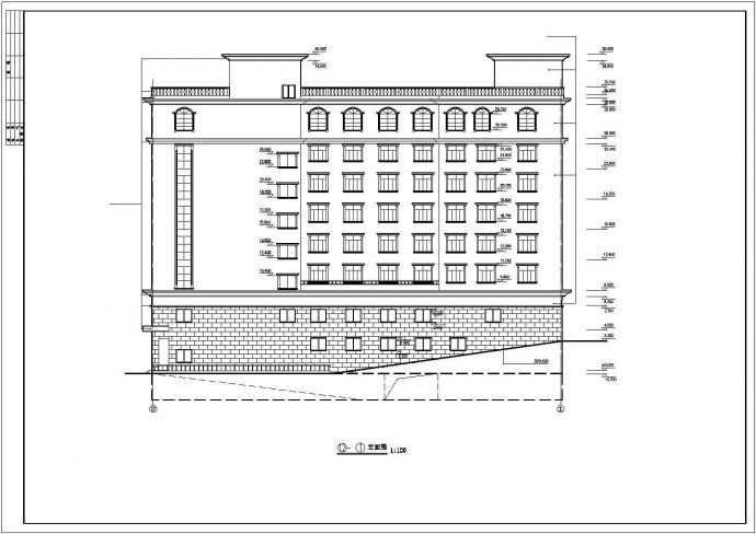 某经济发展区办公综合楼建筑设计完整方案CAD图纸_图1