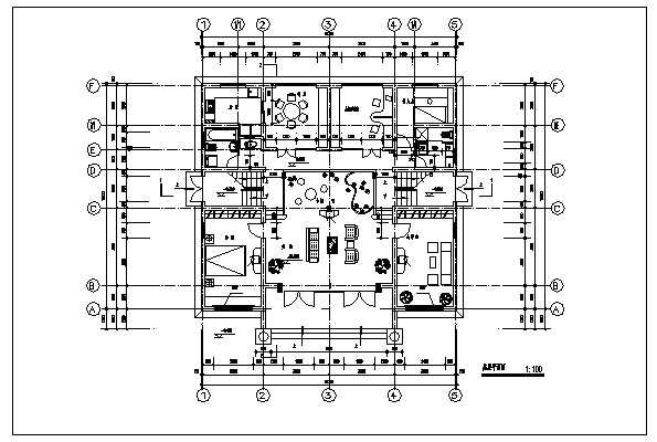 某五层独立住宅建筑施工cad图(含夹层设计，共十八张)_图1