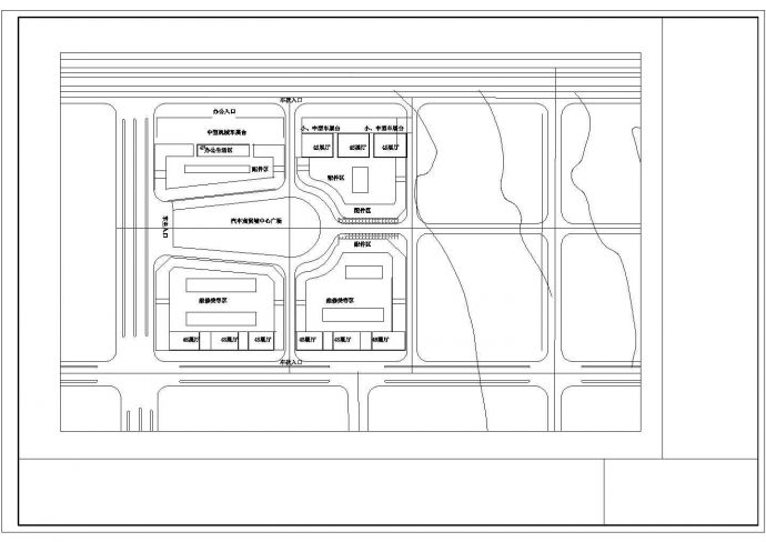 某经济发展区汽车城建筑设计完整方案CAD图纸_图1