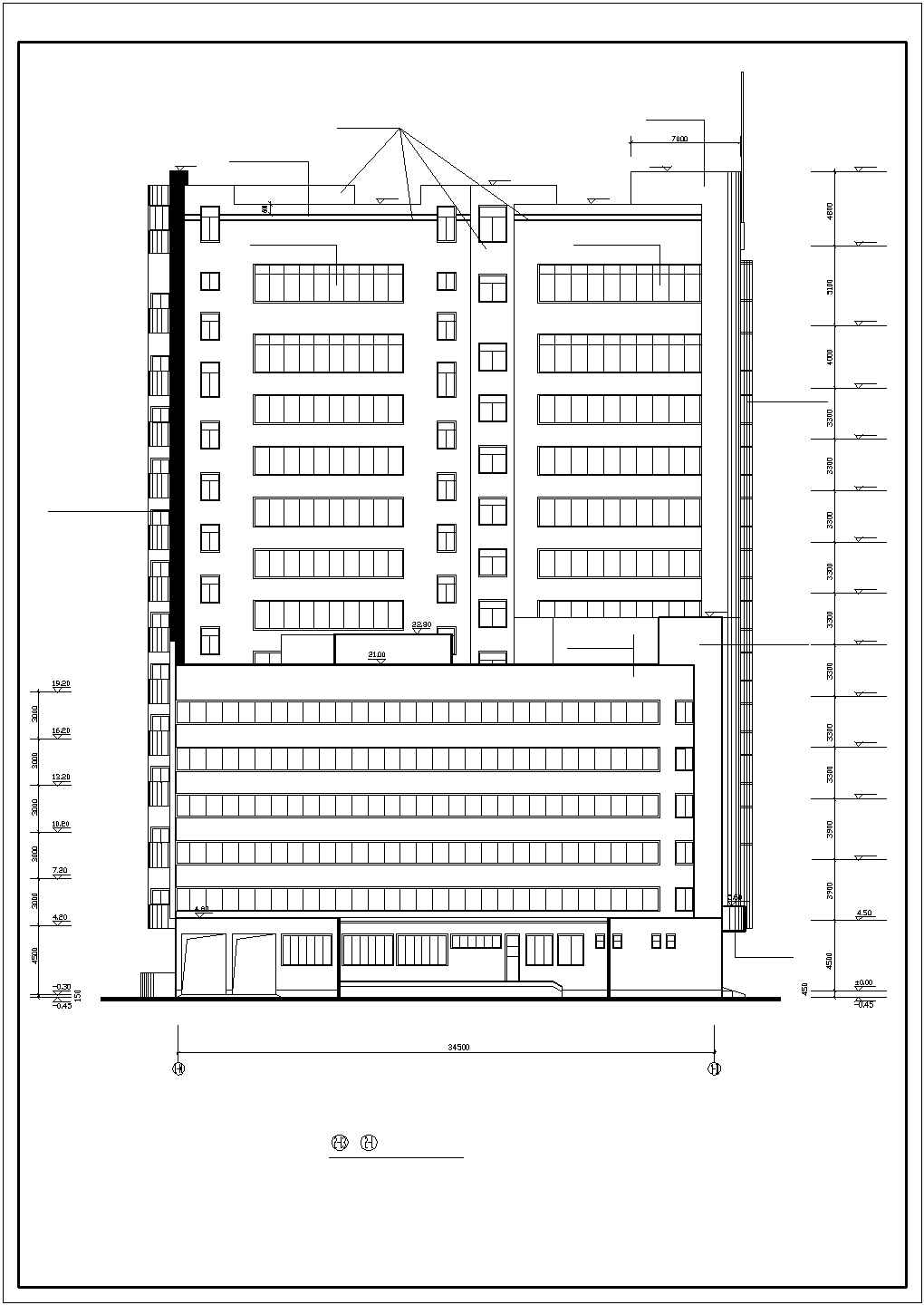 某经济发展区三星级宾馆建筑设计完整方案CAD图纸