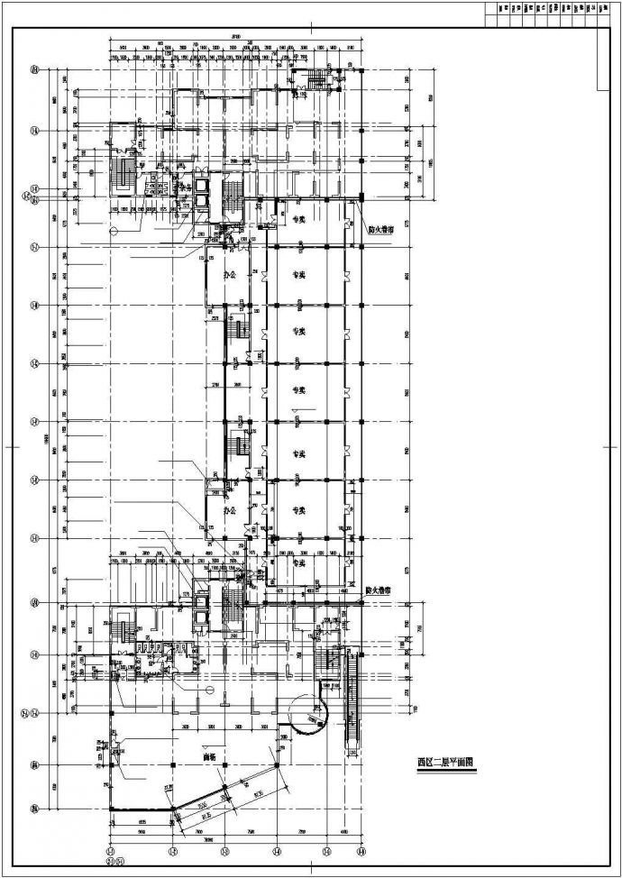 某经济发展区外资商场建筑全套设计方案CAD图纸_图1