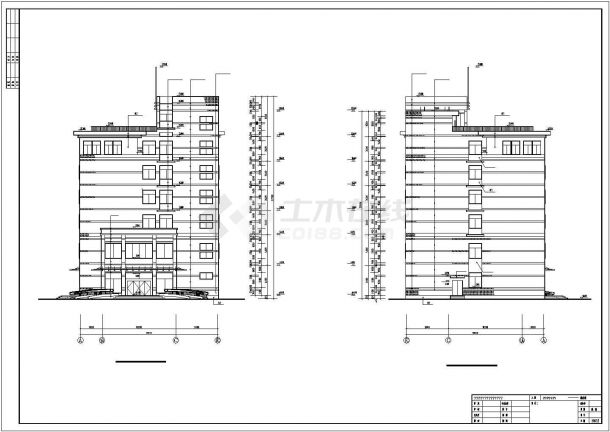 某经济发展区商务楼建筑设计方案CAD图纸-图一