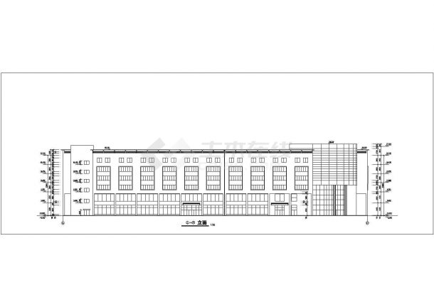 某经济发展区商业大厦建筑设计方案CAD图纸-图一