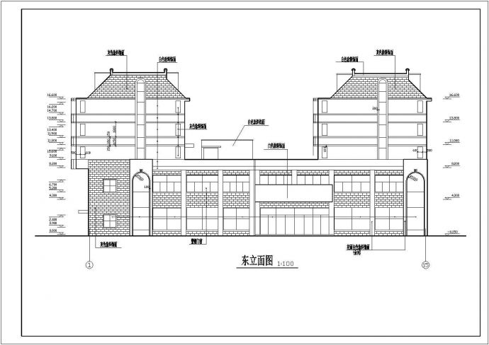 某经济商务圈商住办公楼建筑设计方案CAD图纸_图1