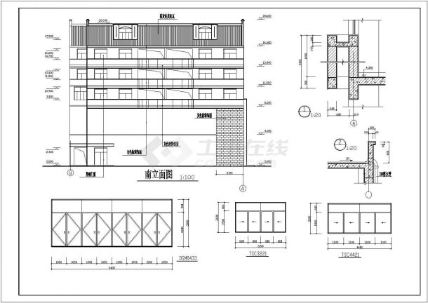某经济商务圈商住办公楼建筑设计方案CAD图纸-图二