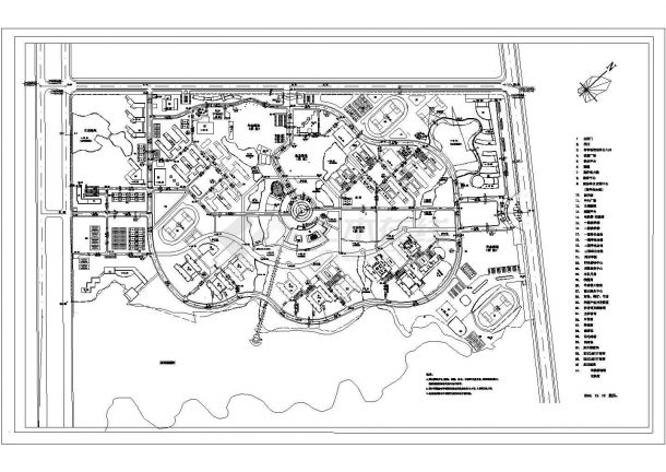 南京某大学CAD建筑设计完整总平面图-图一