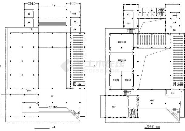 某高校图书馆CAD框架结构设计完整大样方案-图二