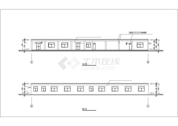 某城市经济开发区单位食堂建筑设计方案CAD图纸-图二