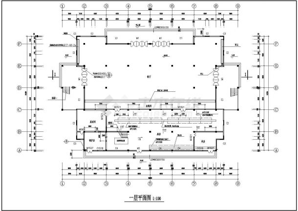 某高校学院新校舍CAD建筑设计大样平立剖施工图-图一