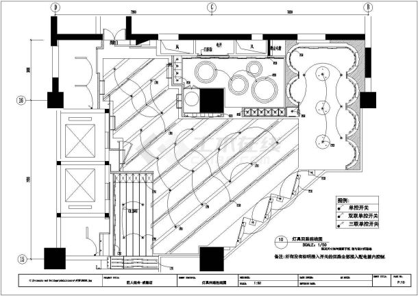 某街区理发店CAD建筑详细大样设计施工图-图二