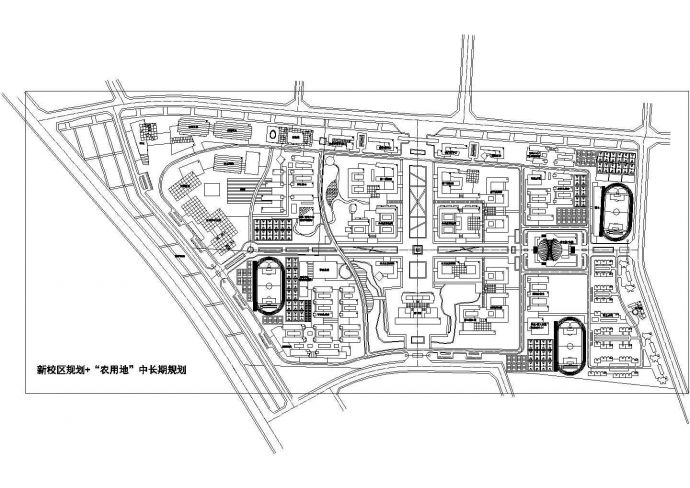 河南农业大学新校区CAD建筑设计完整详细规划图纸_图1