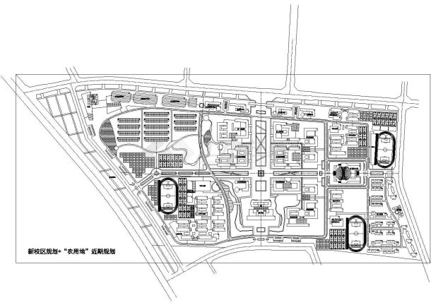 河南农业大学新校区CAD建筑设计完整详细规划图纸-图二