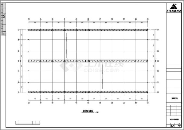 天水市衢光路某大型化肥厂钢结构厂房全套建筑设计CAD图纸（33x60米）-图二