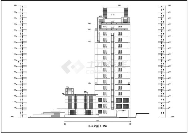 华南理工大学技术教学楼CAD建筑设计施工图纸-图二