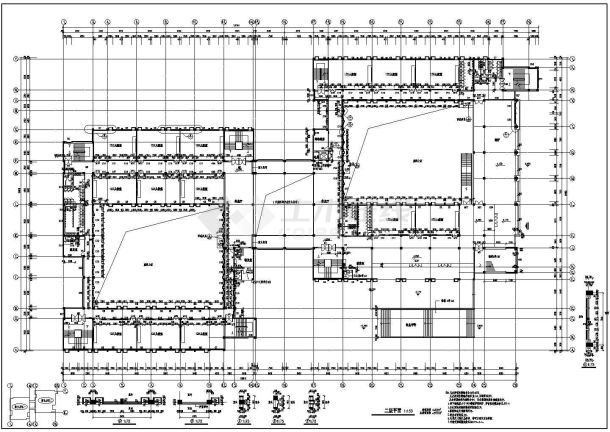 成都某大学教学楼CAD建筑施工图平面图纸-图二
