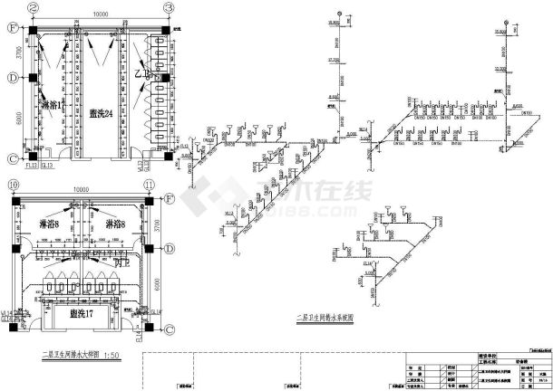 【上海】某地区4层宿舍楼给排水施工图-图二