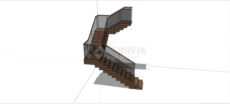 封闭式转角楼梯su模型-图一
