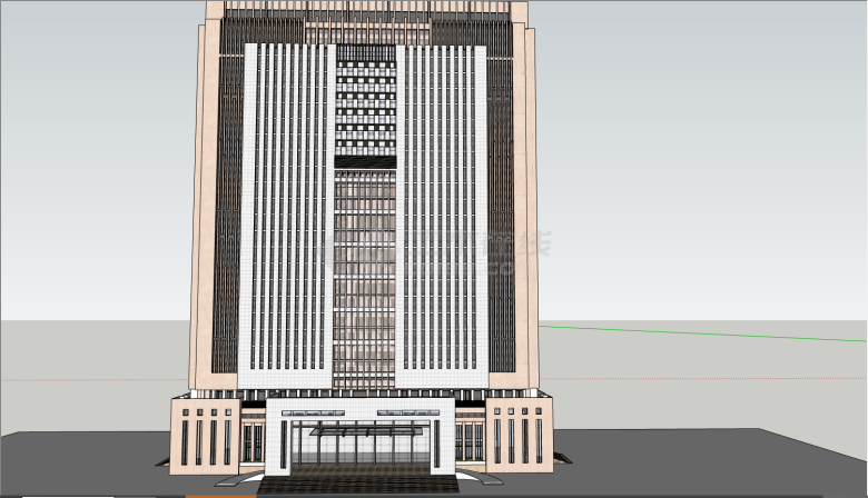 一栋豪华的高层的行政办公大楼SU模型-图二
