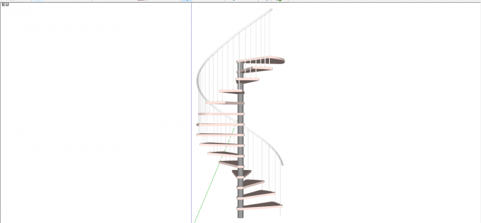 开放式铁艺旋转楼梯su模型_图1