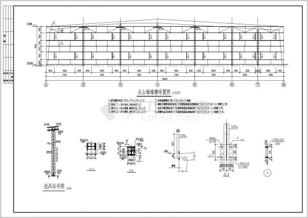 钢结构设计_某地区本田展厅建筑结构全图CAD图-图二