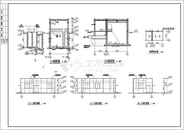 钢结构设计_某地泵房结构设计施工CAD图-图一