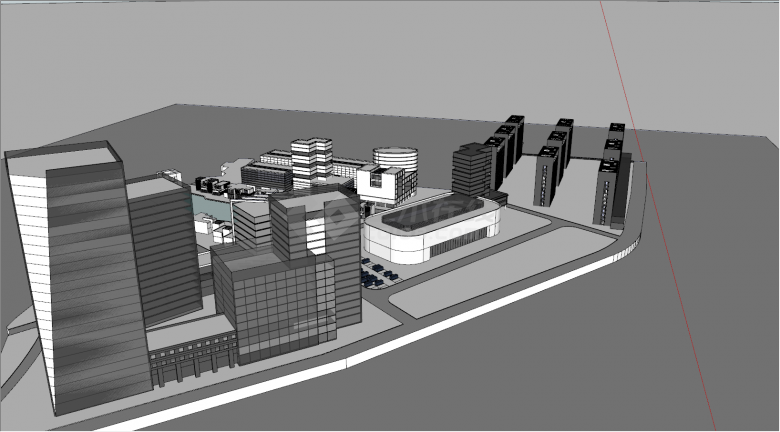 现代风产业园区概念规划方案su模型-图二